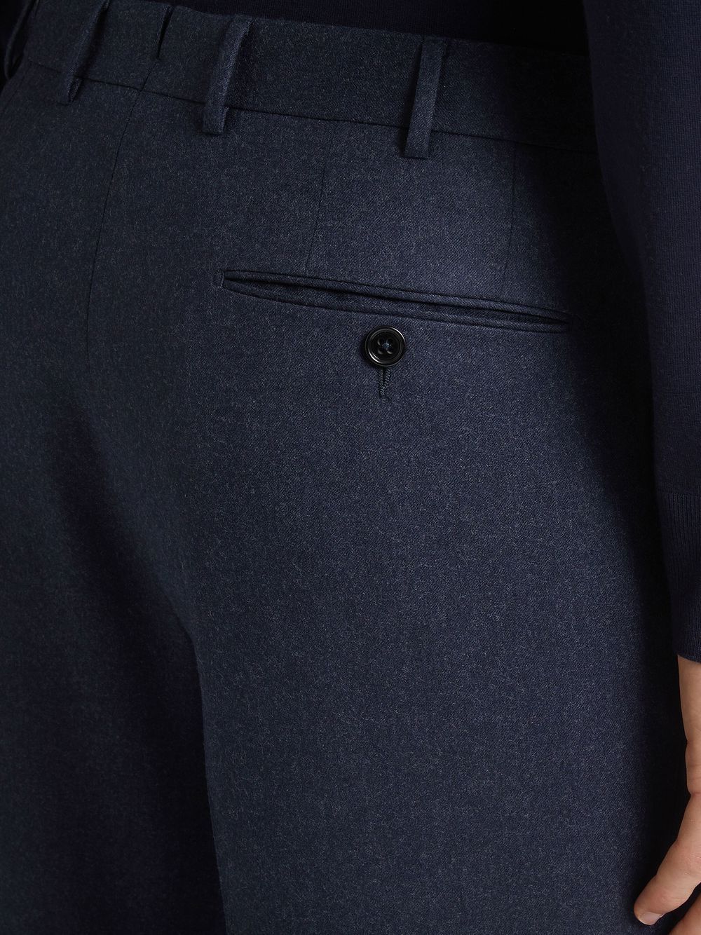 Shop Zegna Wool Flannel Tailored Trousers In Blue