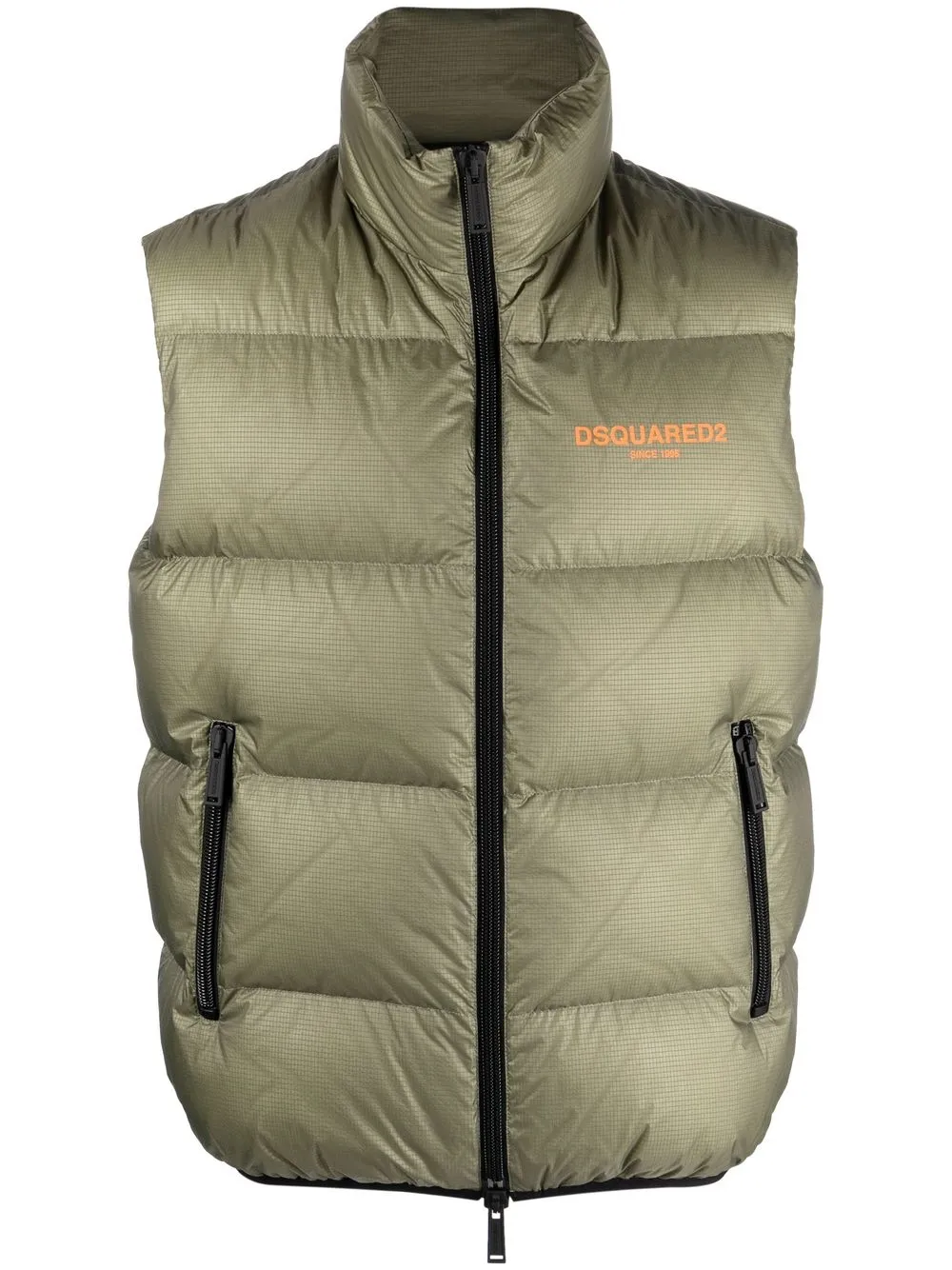 Dsquared2 Logo-print Padded Gilet In Green