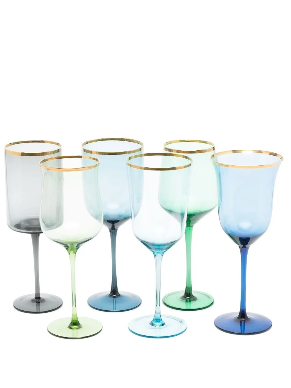 

Bitossi Home mixed-shape goblets (set of 6) - Blue