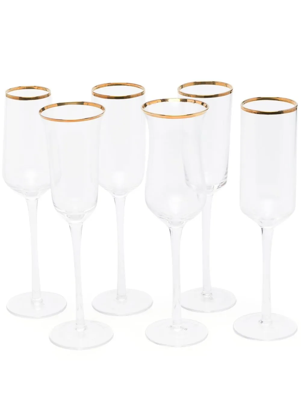 

Bitossi Home mixed-shape flutes (set of 6) - Gold