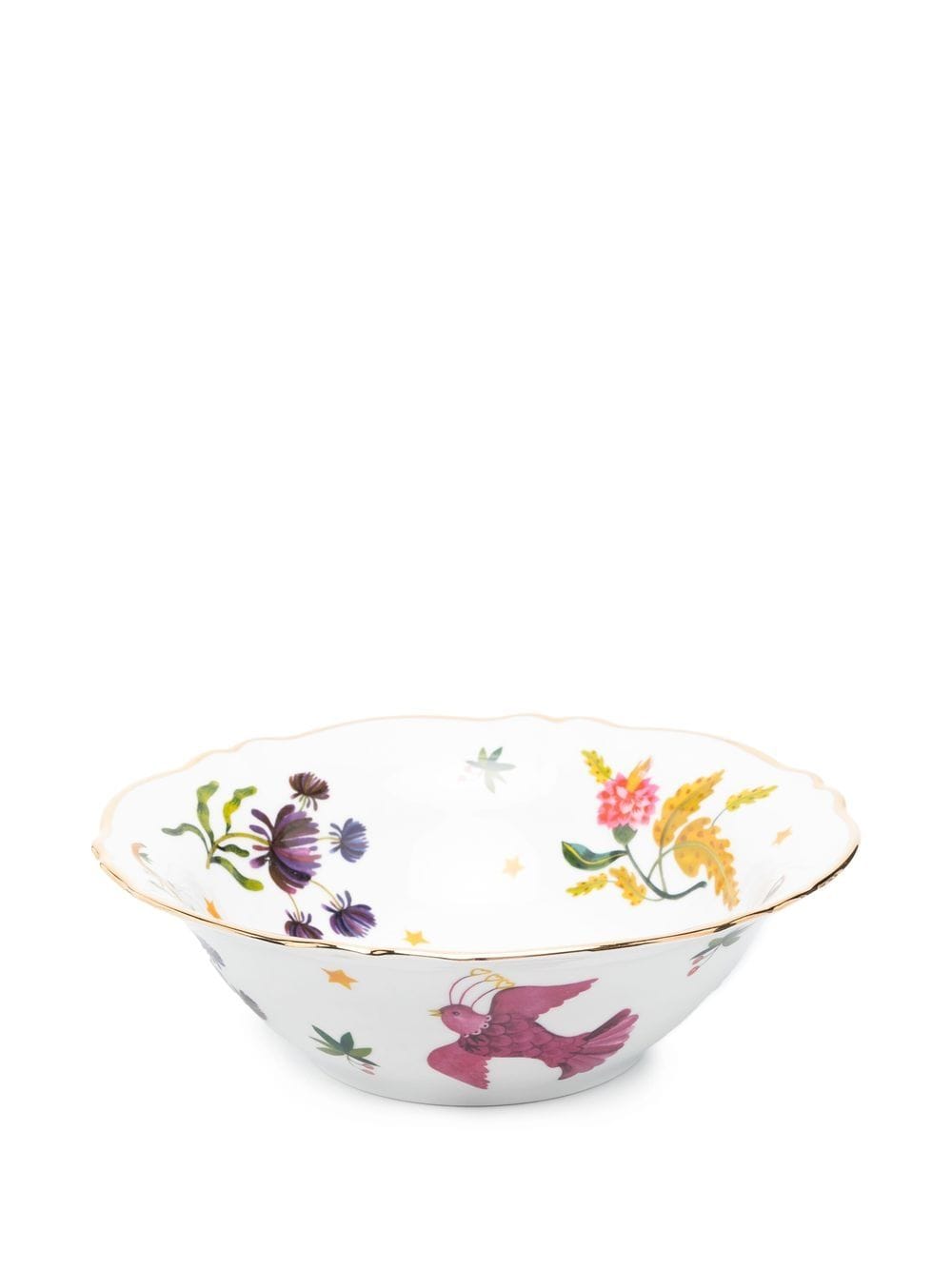 Shop Bitossi Home Floral-print Porcelain Salad Bowl In White