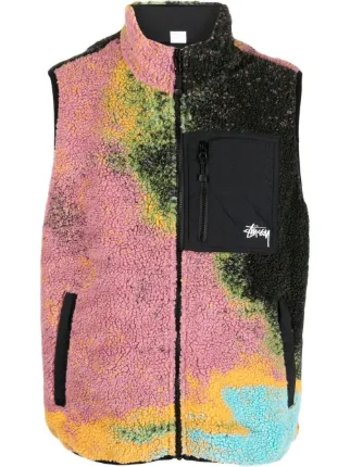 Stüssy Tie dye-print Fleece Gilet - Farfetch