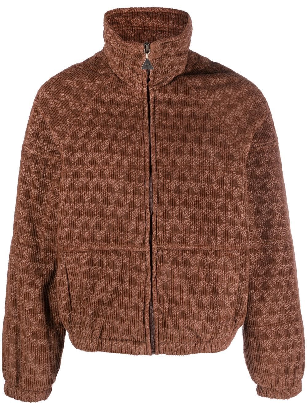 Shop Erl Logo-print Jacket In Brown