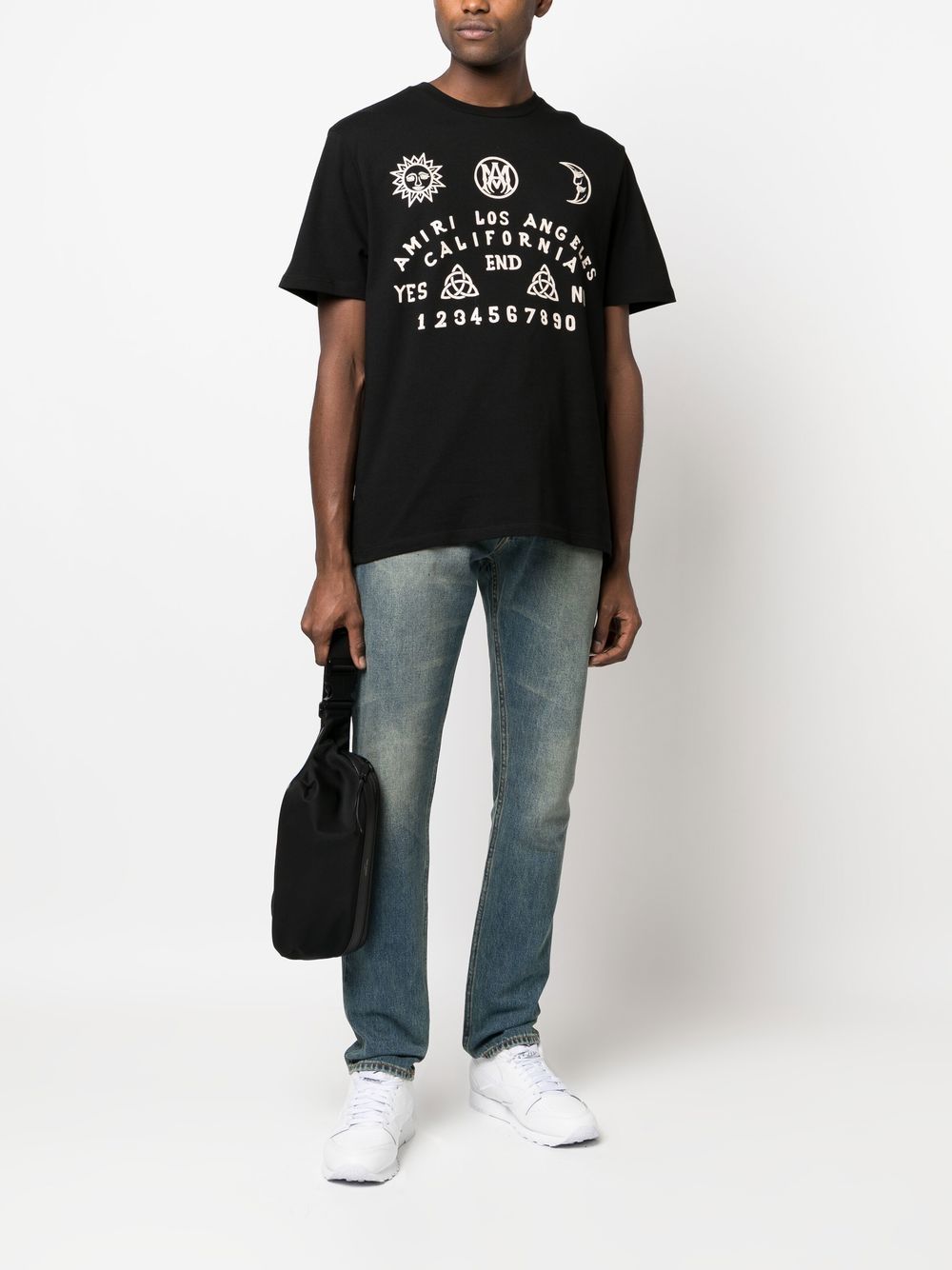 Amiri Ouija Board Printed Cotton-jersey T-shirt In Black | ModeSens