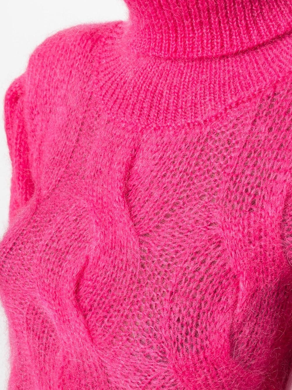 Shop Greta Boldini Astro Cable-knit Roll-neck Dress In Pink