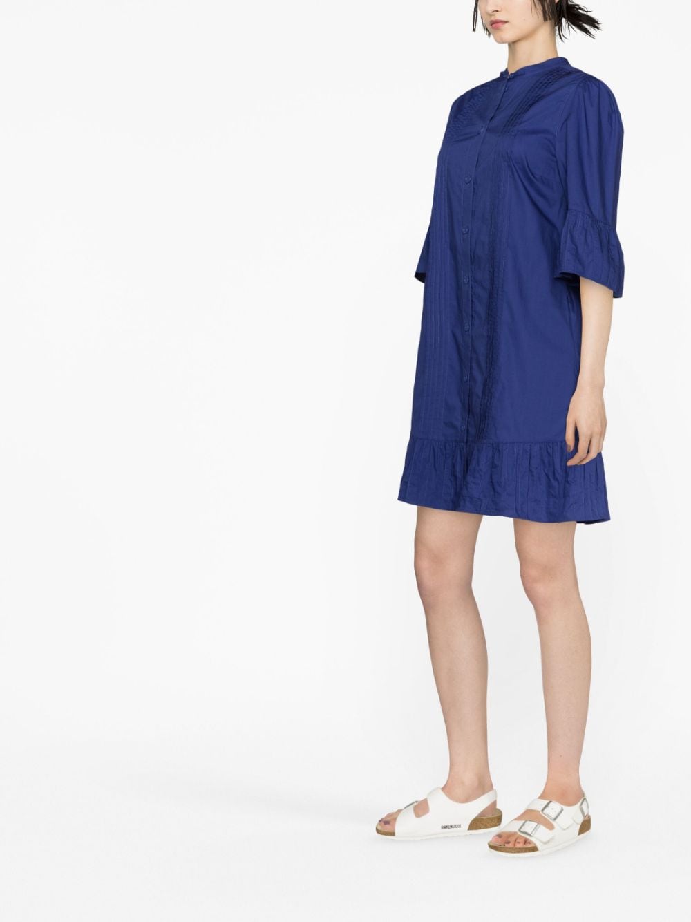 Shop See By Chloé City Cotton Shirt Dress In Blue