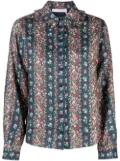 See by Chloé floral-print ruffle-collar shirt - Blue