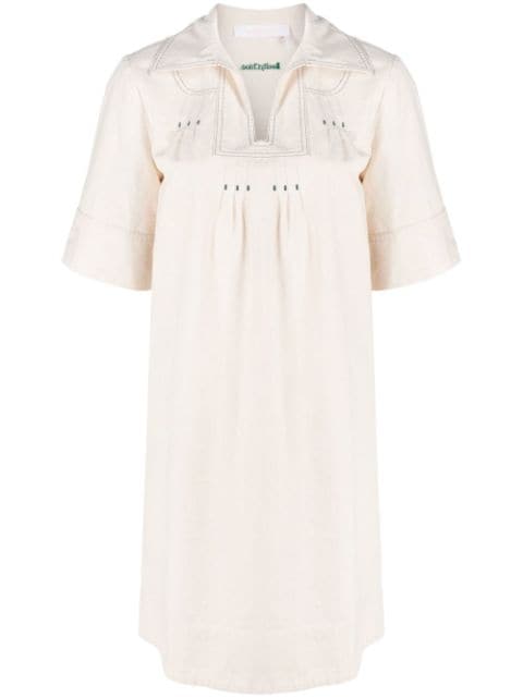 See by Chloé short-sleeve embroidered minidress