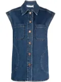 See by Chloé cap-sleeved denim jacket - Blue