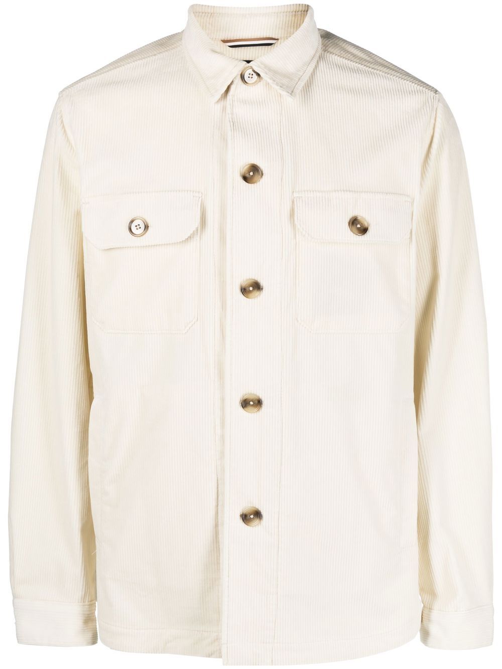 BOSS cotton shirt jacket - White