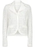 Giambattista Valli open-knit single-breasted blazer - White