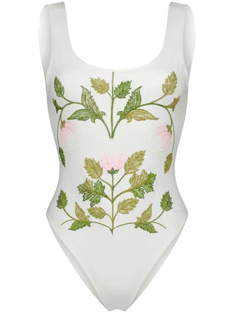 Giambattista Valli floral-embroidery swimsuit