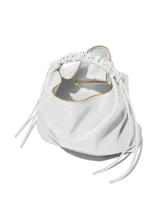 Proenza Schouler Large Drawstring Leather Shoulder Bag | White