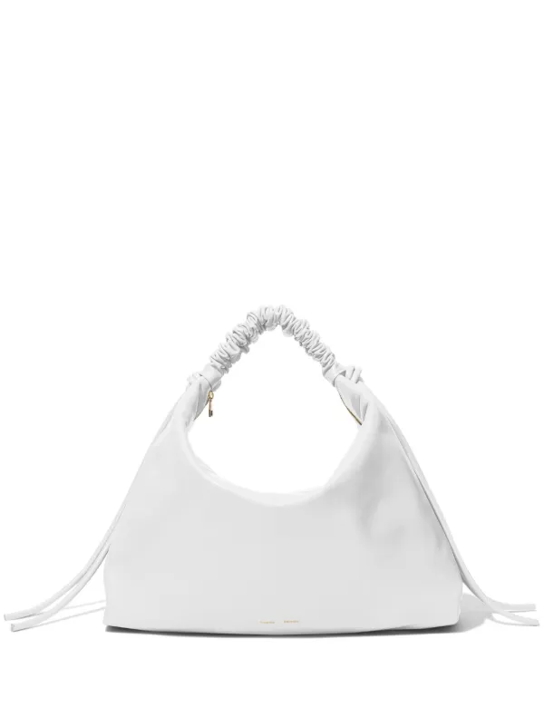 Proenza Schouler Large Drawstring Leather Shoulder Bag in White