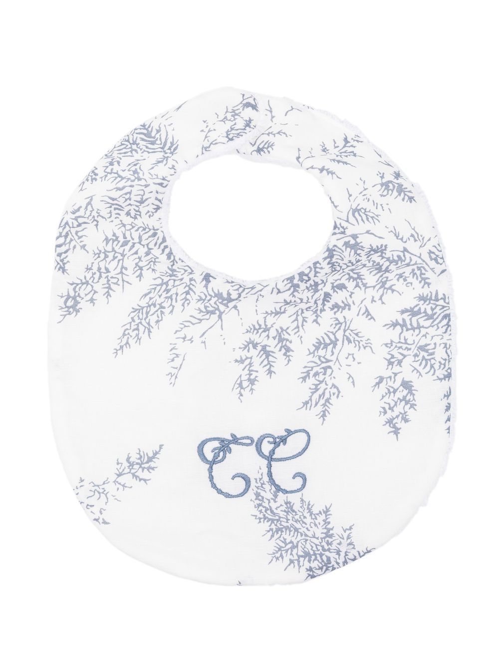 Tartine Et Chocolat embroidered-logo fern-print bib - Blue