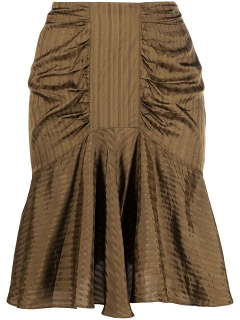 jacquard-stripe draped miniskirt