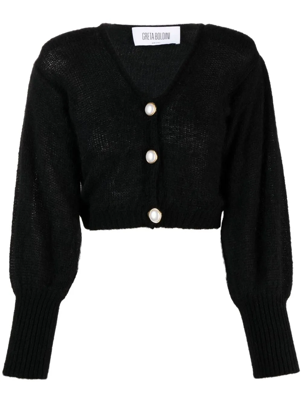 

GRETA BOLDINI cropped knitted cardigan - Black