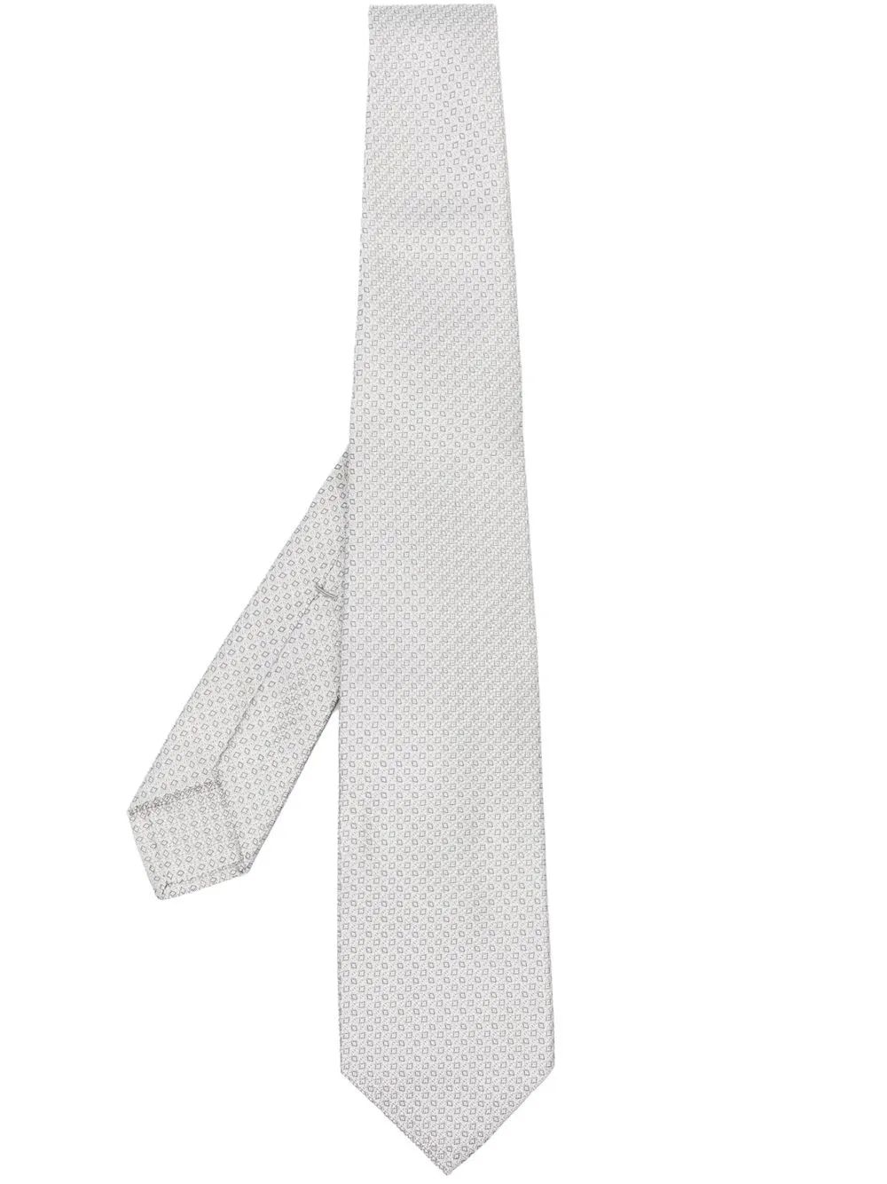 

Barba geometric-print silk tie - Grey