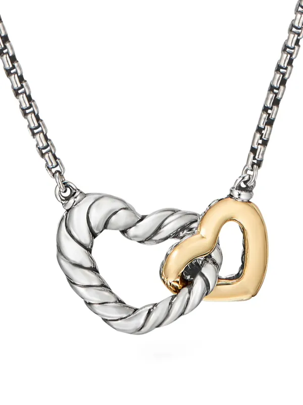 David Yurman 18kt Yellow Gold And Sterling Silver Cable