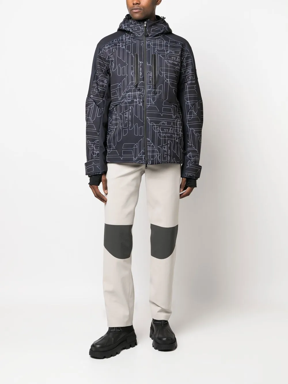 EA7 EMPORIO ARMANI LOGO印花连帽夹克