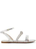 Giambattista Valli crystal bow flat sandals - Silver