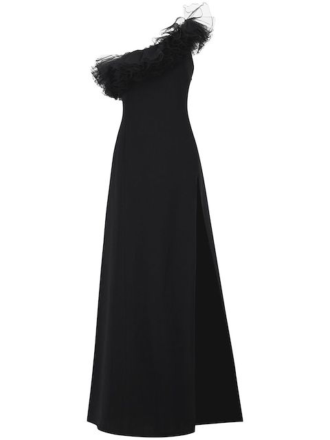 Giambattista Valli ruffled one-shoulder gown