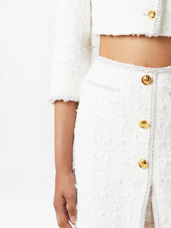 High waisted tweed mini skirt online