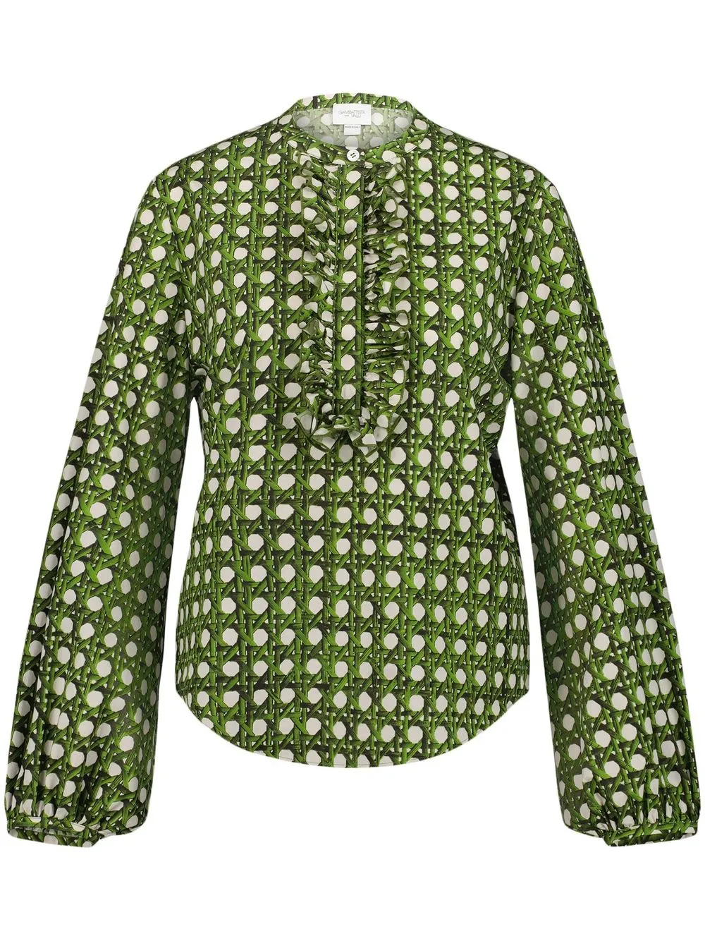 Giambattista Valli Polka-dot Long-sleeved Blouse In Green