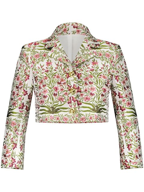Giambattista Valli floral-jacquard cropped jacket