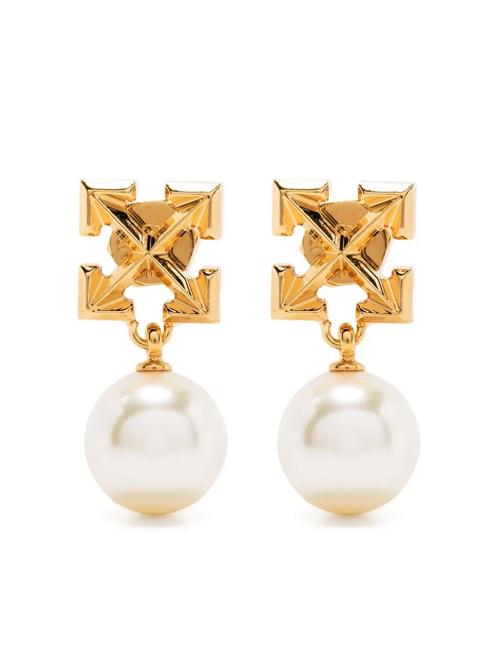 

Off-White Arrows pearl earrings - Gold