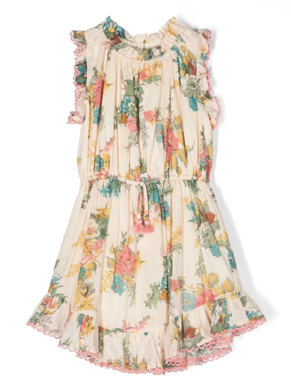 

ZIMMERMANN Kids floral-print mini dress - Neutrals