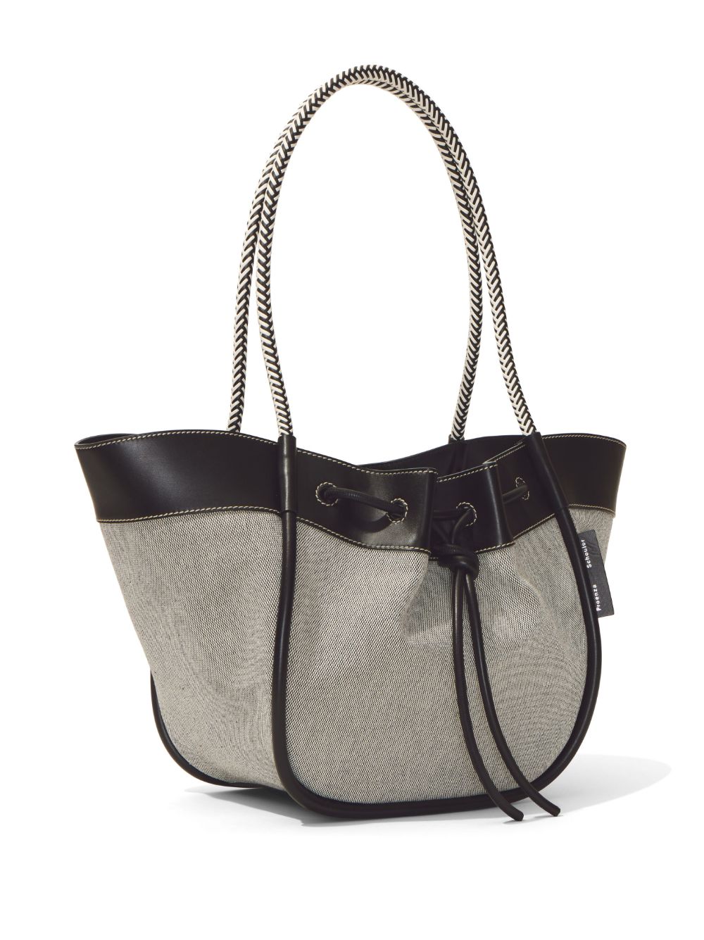 Shop Proenza Schouler Large Canvas Ruched Tote In Black