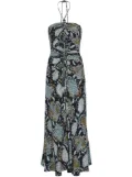 Proenza Schouler snake-print halterneck midi dress - Black