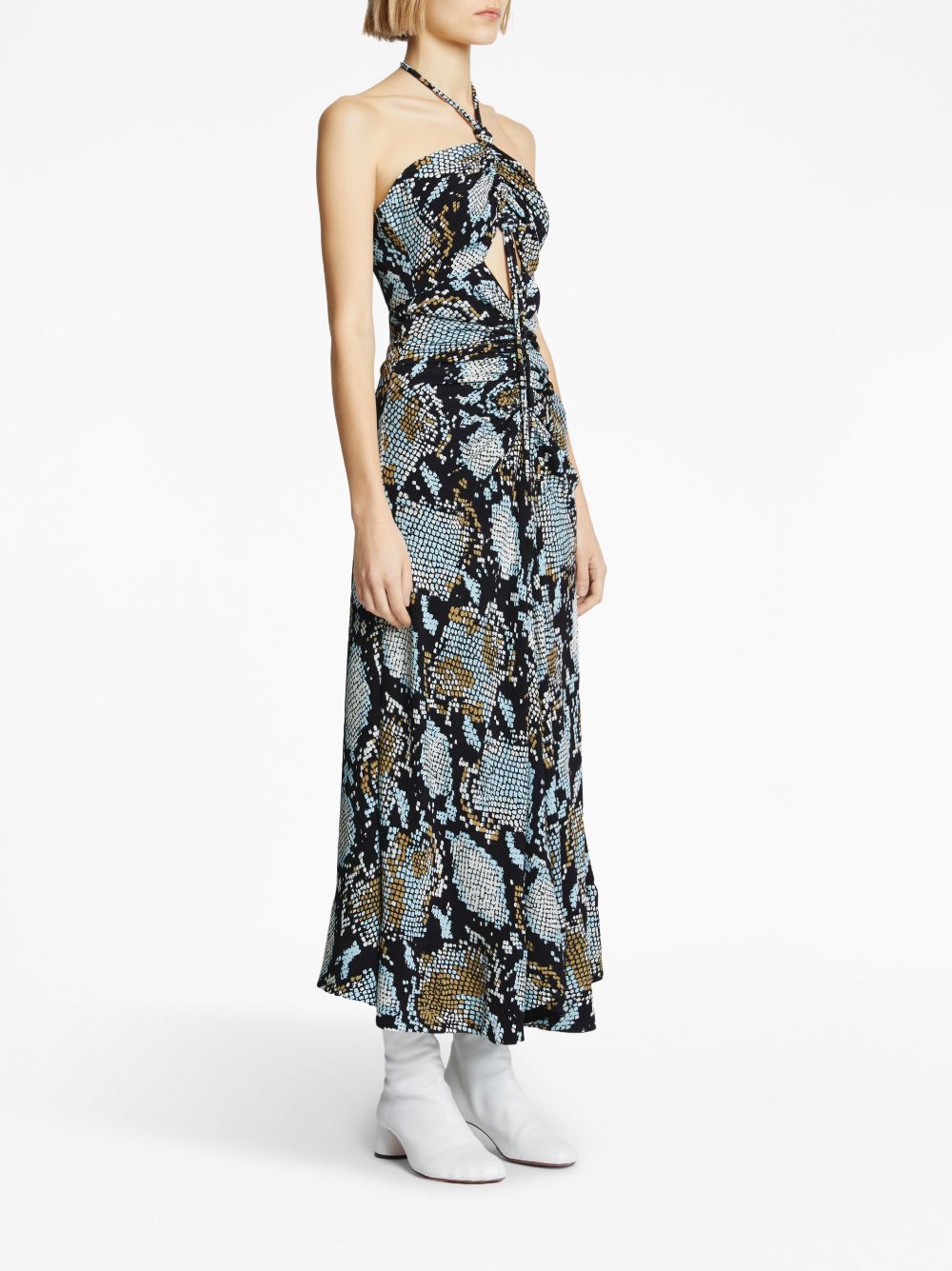 Shop for discounted items Proenza Schouler snake-print halterneck midi dress Women