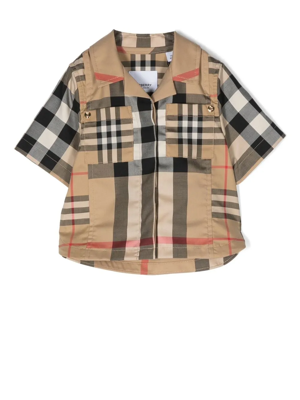 Burberry Kids' Vintage Check Cotton Shirt In Archive Beige