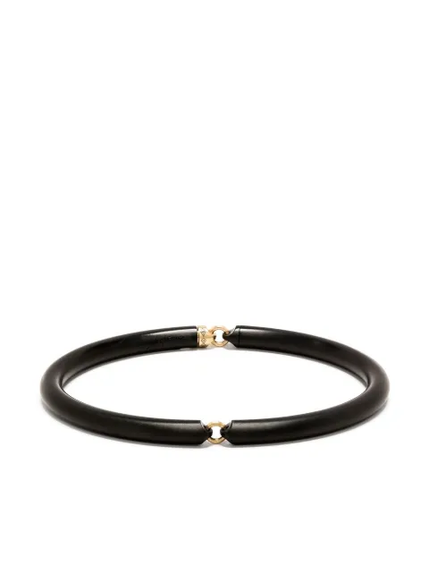 Le Gramme 18K yellow gold and sterlign silver ring-detail bracelet