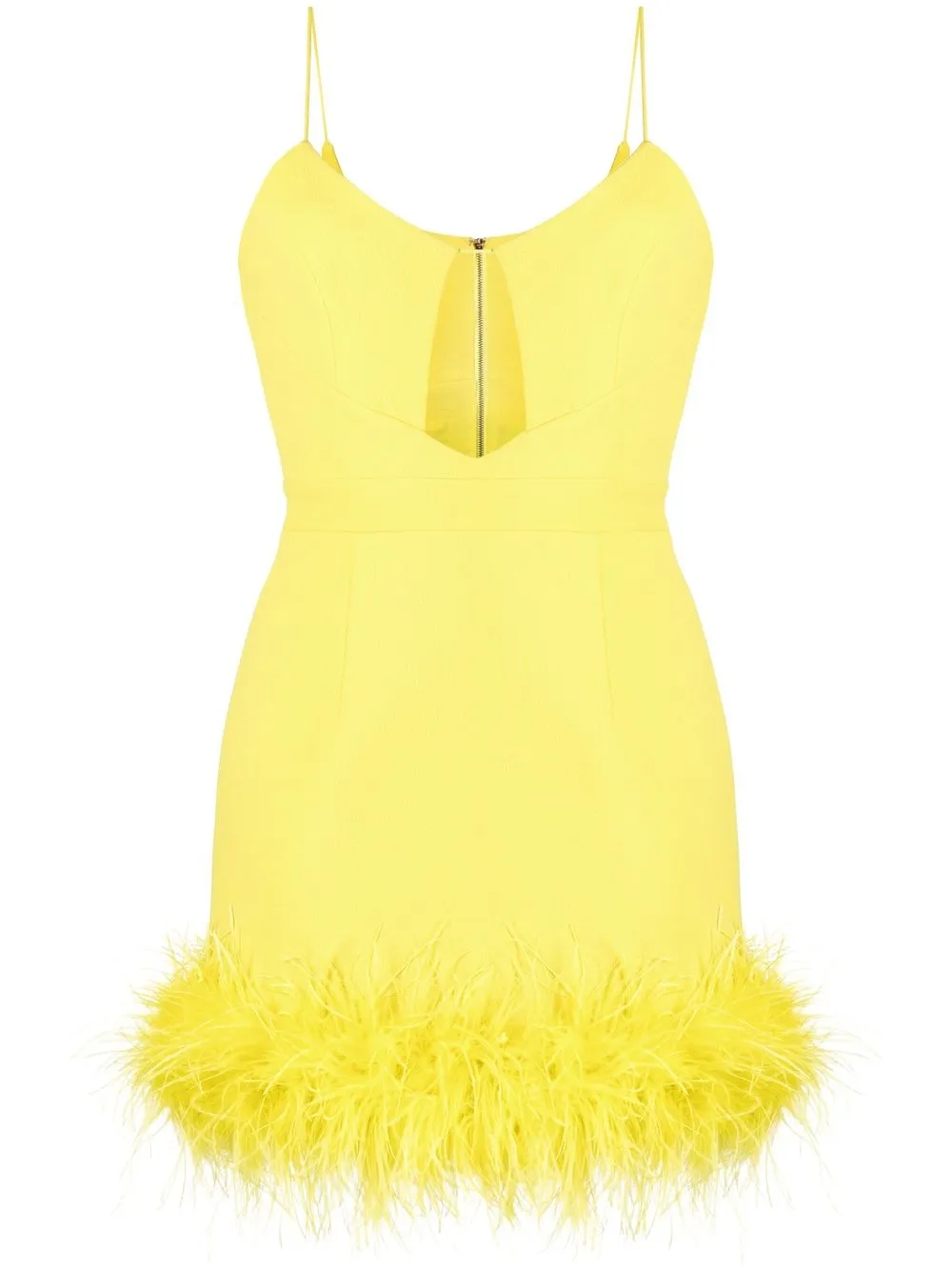 

Rebecca Vallance Piero feather-trim mini dress - Yellow