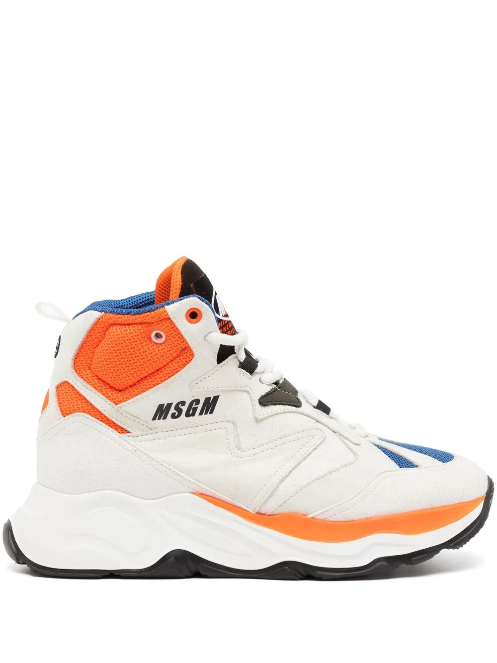 

MSGM colour-block high-top sneakers - White