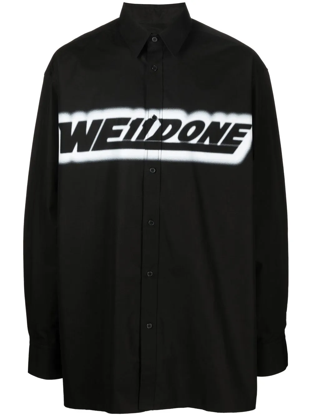 

We11done logo-print cotton shirt - Black