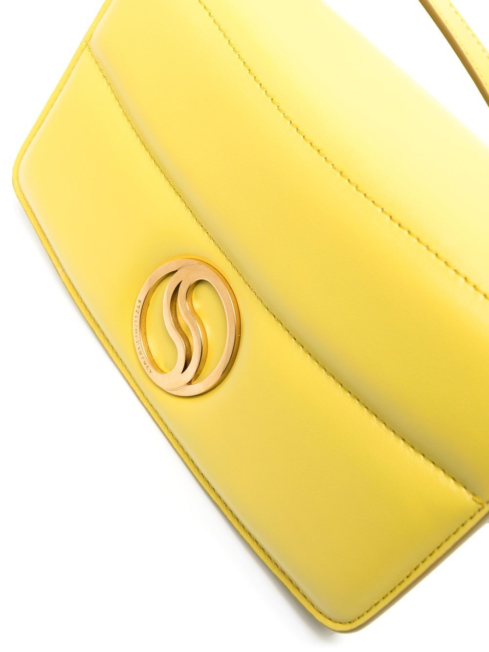 Shop Stella Mccartney Logo Plaque Crossbody Bag In Yellow