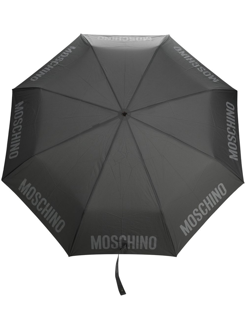 Moschino Logo-trim Umbrella In Grey