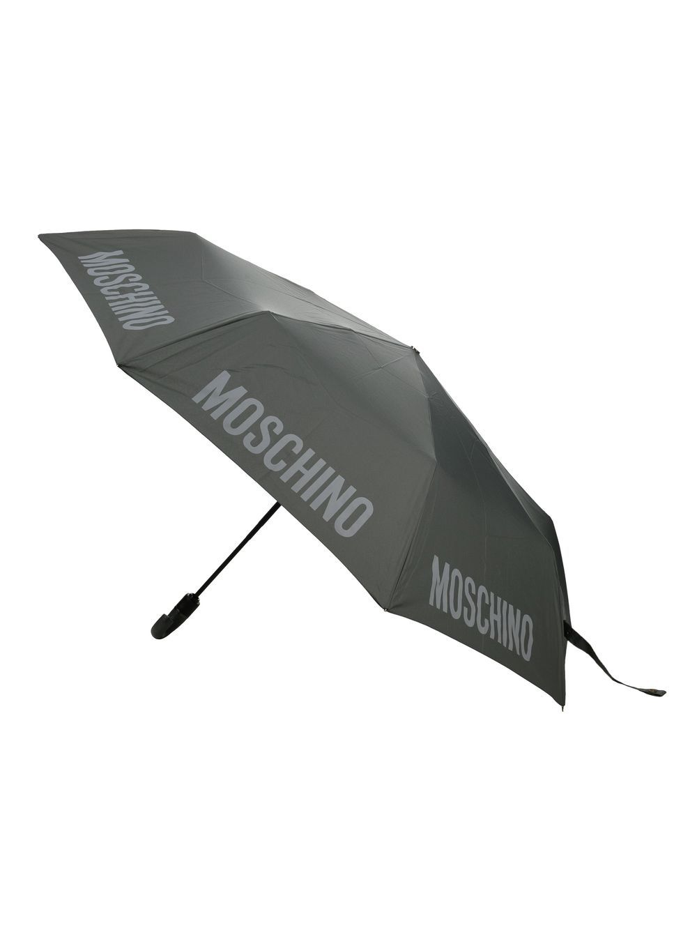 Shop Moschino Logo-trim Umbrella In Grey