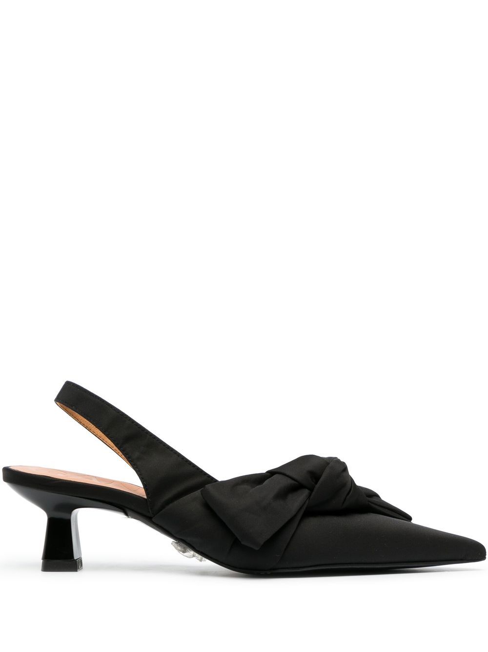 GANNI BOW-DETAIL POINTED PUMPS