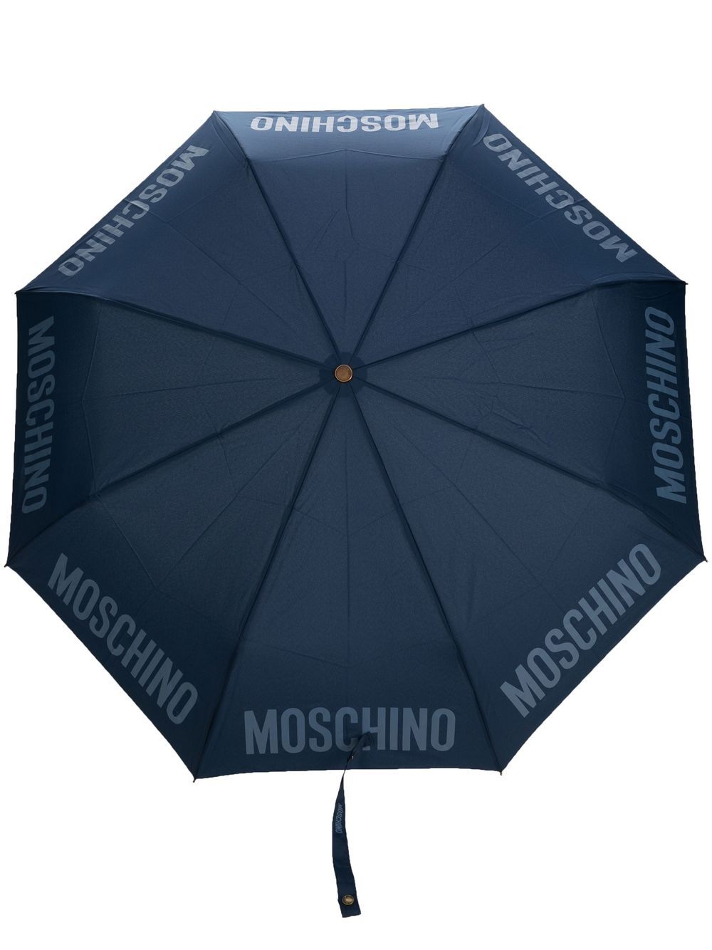 Moschino Logo-print Compact Umbrella In Blue