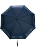 Moschino logo-print compact umbrella - Blue