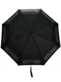 Moschino logo-print compact umbrella - Black