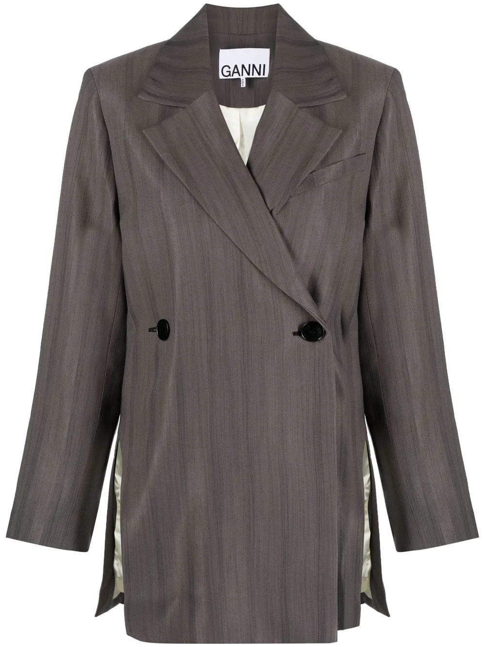 GANNI CUT-OUT DOUBLE-BREASTED BLAZER