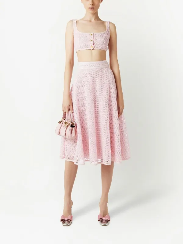 Lace store embroidered skirt