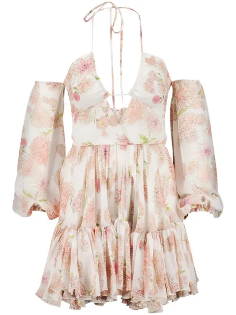Giambattista Valli vestido con volantes y estampado floral