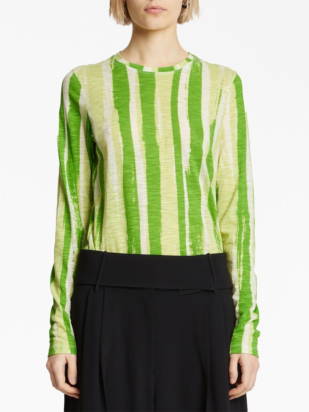 Proenza Schouler Striped long sleeve Cotton Top Farfetch